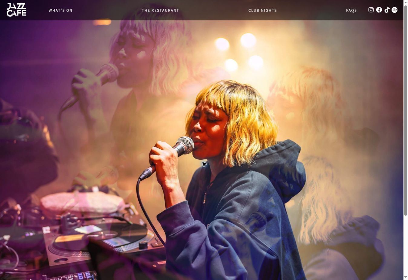Official Jazz Cafe homepage, captured 15 October 2026